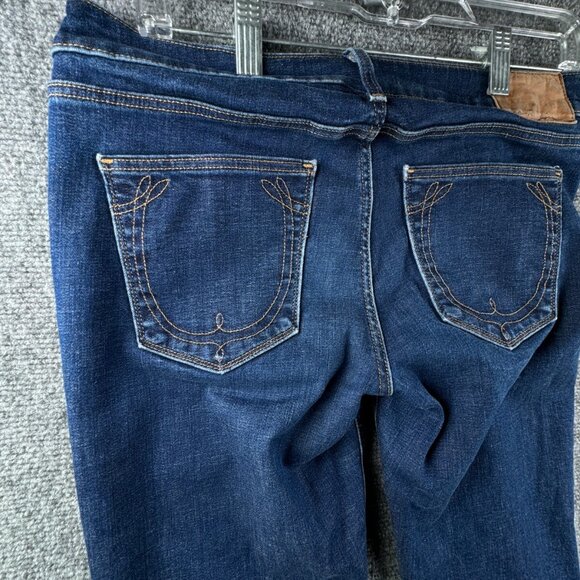 True Religion Women's Sz 29 Boot Cut Denim Blue Jeans Pants Designer Stretch - Picture 10 of 16